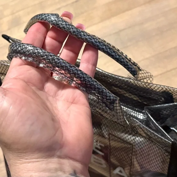 Zenana Clear Shimmer Plastic Stadium Approved Tote Bag Loaded Designer Goodies - Picture 7 of 16